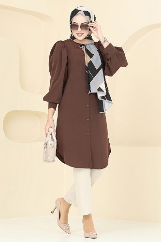 moda selvim Tunic 3039KTR750 Brown - Thumbnail