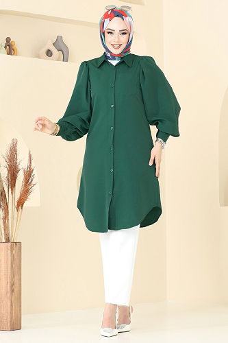 moda selvim Tunic 3039KTR750 Dark Emerald - Thumbnail