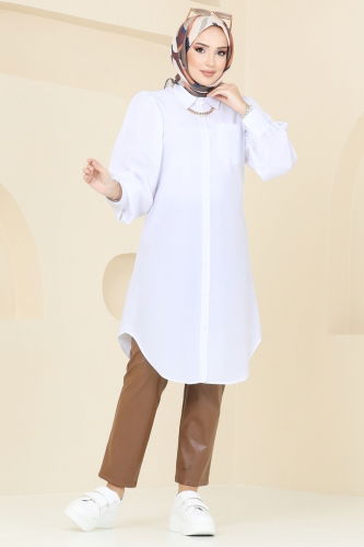 moda selvim Tunic 3039KTR750 Ecru - Thumbnail