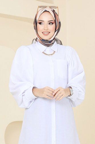 moda selvim Tunic 3039KTR750 Ecru - Thumbnail