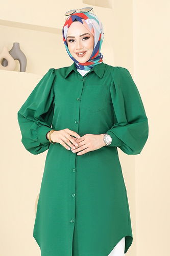 moda selvim Tunic 3039KTR750 Emerald - Thumbnail