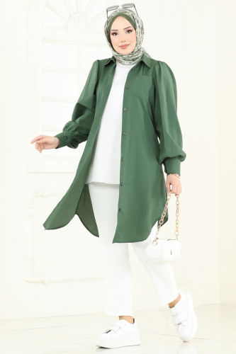 moda selvim Tunic 3039KTR750 Khaki - Thumbnail