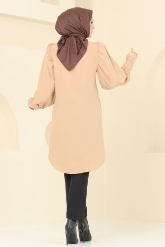 moda selvim Tunic 3039KTR750 Latte - Thumbnail