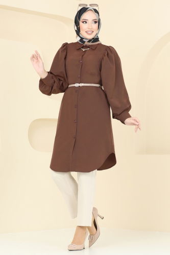 moda selvim Tunic 3039KTR750 Light Brown - Thumbnail