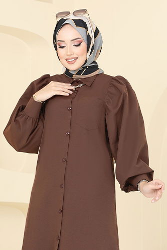 moda selvim Tunic 3039KTR750 Light Brown - Thumbnail