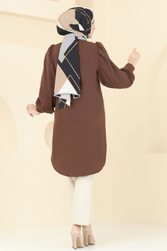 moda selvim Tunic 3039KTR750 Light Brown - Thumbnail