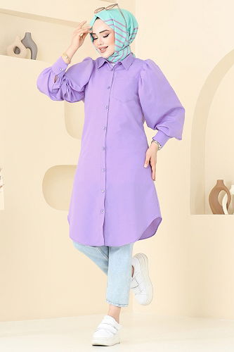 moda selvim Tunic 3039KTR750 Lilac - Thumbnail