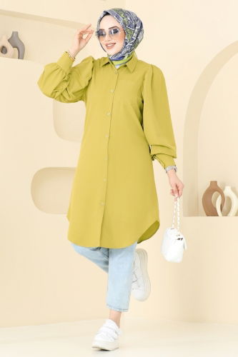 moda selvim Tunic 3039KTR750 Oil Green - Thumbnail