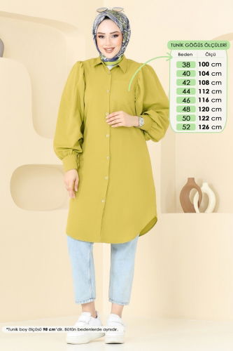 moda selvim Tunic 3039KTR750 Oil Green - Thumbnail