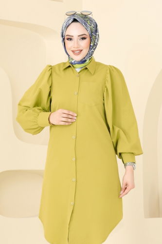 moda selvim Tunic 3039KTR750 Oil Green - Thumbnail