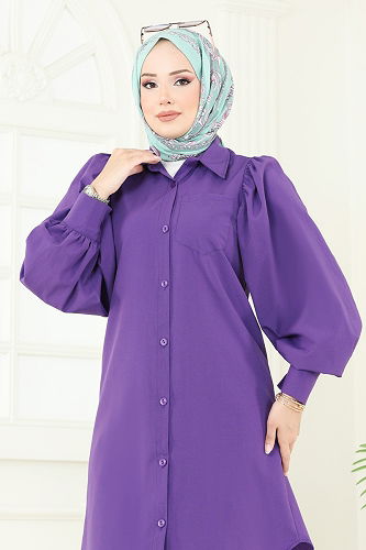 moda selvim Tunic 3039KTR750 Purple - Thumbnail