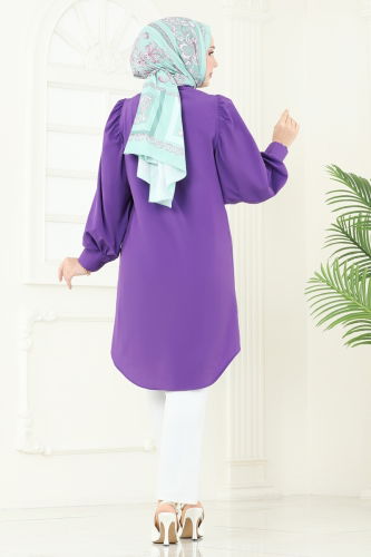 moda selvim بلوز أرجواني 3039KTR750 - Thumbnail