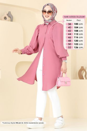 moda selvim Tunic 3039KTR750 Rose Dried - Thumbnail