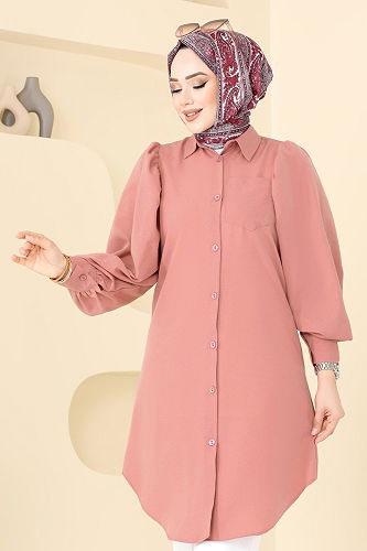 moda selvim Tunic 3039KTR750 Salmon - Thumbnail