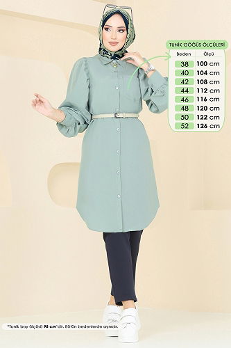 moda selvim Tunic 3039KTR750 Water Green - Thumbnail