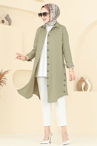 moda selvim Tunic 3047KTR750 Almond Green - Thumbnail
