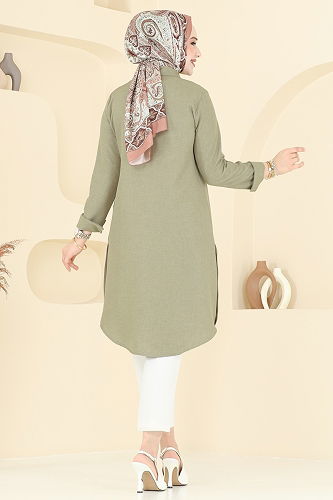 moda selvim Tunic 3047KTR750 Almond Green - Thumbnail