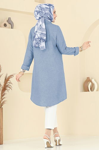 moda selvim Tunic 3047KTR750 Baby Blue - Thumbnail