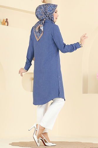 moda selvim Tunic 3047KTR750 Dark Blue - Thumbnail
