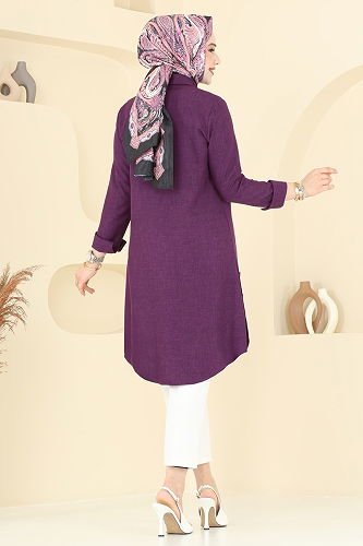 moda selvim Tunic 3047KTR750 Dark Lilac - Thumbnail