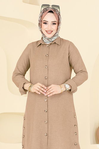 moda selvim بلوز بيج 3047KTR750 - Thumbnail