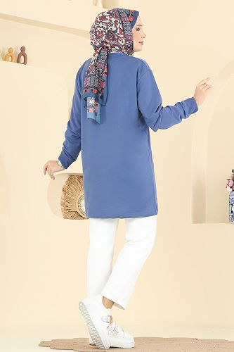 moda selvim Tunic 304OZN1046 Indigo - Thumbnail