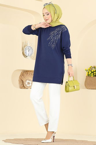 moda selvim Tunic 304OZN1046 Navy Blue - Thumbnail