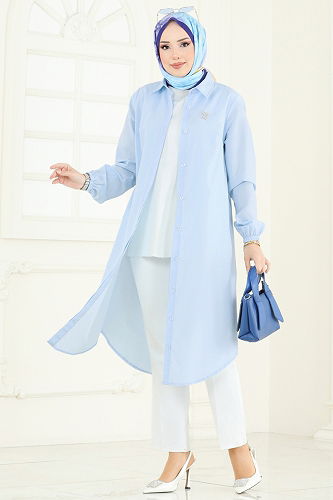 moda selvim Tunic 3052KTR750 Baby Blue - Thumbnail