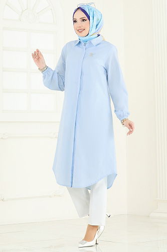 moda selvim Tunic 3052KTR750 Baby Blue - Thumbnail