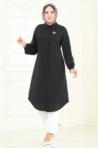 moda selvim Tunic 3052KTR750 Black - Thumbnail