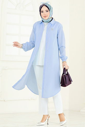 moda selvim Tunic 3052KTR750 Blue - Thumbnail