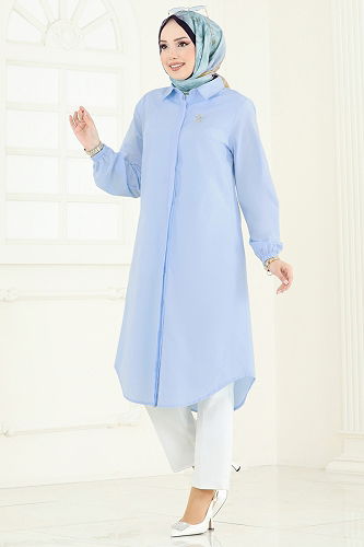 moda selvim Tunic 3052KTR750 Blue - Thumbnail