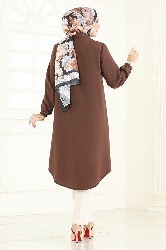 moda selvim Tunic 3052KTR750 Brown - Thumbnail