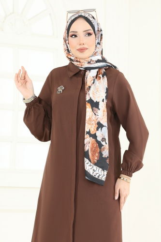 moda selvim بلوز بني 3052KTR750 - Thumbnail