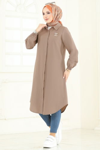moda selvim بلوز بيج غامق 3052KTR750 - Thumbnail