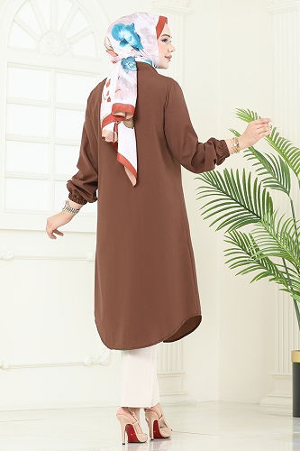 moda selvim Tunic 3052KTR750 Light Brown - Thumbnail
