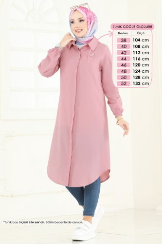 moda selvim Tunic 3052KTR750 Powder - Thumbnail
