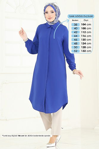 moda selvim Tunic 3052KTR750 Saxe - Thumbnail