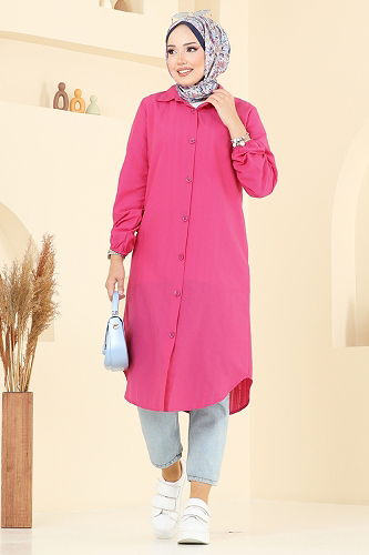 moda selvim Tunic 3054KTR750 Fuchsia - Thumbnail