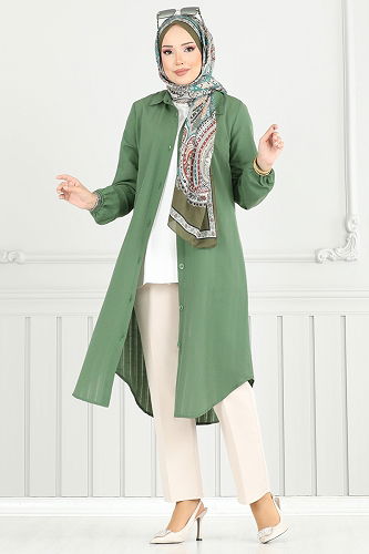 moda selvim Tunic 3054KTR750 Mold Green - Thumbnail