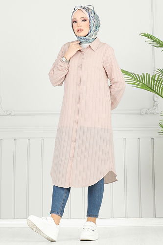 moda selvim Tunic 3054KTR750 Stone - Thumbnail