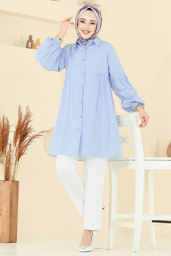 moda selvim Tunic 3055KTR750 Baby Blue - Thumbnail