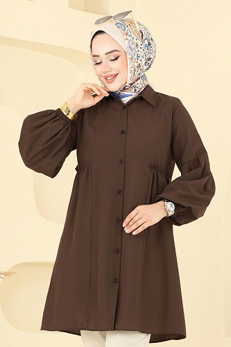 moda selvim Tunic 3055KTR750 Brown - Thumbnail