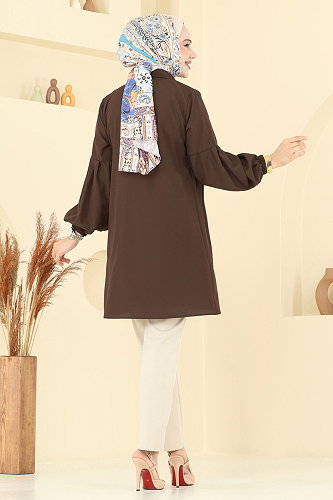 moda selvim Tunic 3055KTR750 Brown - Thumbnail
