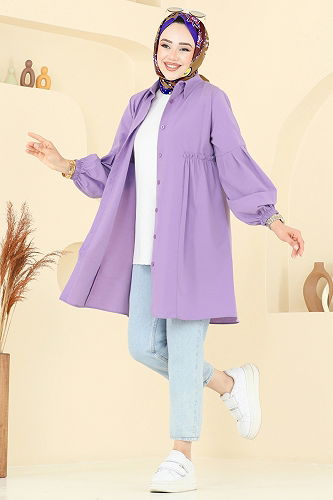 moda selvim Tunic 3055KTR750 Dark Lilac - Thumbnail