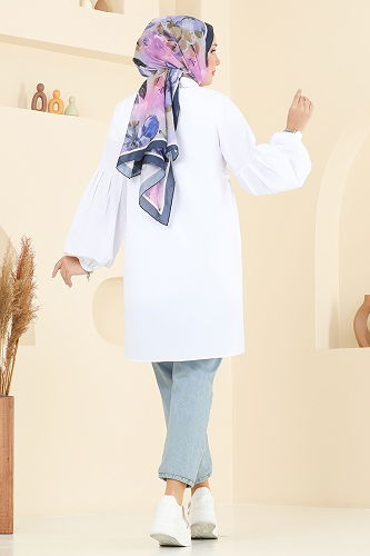 moda selvim Tunic 3055KTR750 Ecru - Thumbnail