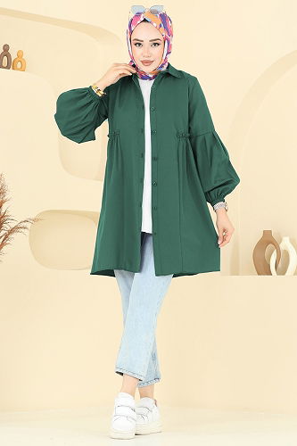 moda selvim Tunic 3055KTR750 Emerald - Thumbnail