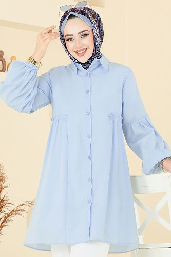 moda selvim Tunic 3055KTR750 Light Blue - Thumbnail