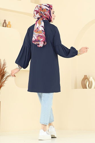 moda selvim Tunic 3055KTR750 Light Navy Blue - Thumbnail