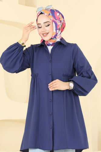 moda selvim Tunic 3055KTR750 Navy Blue - Thumbnail